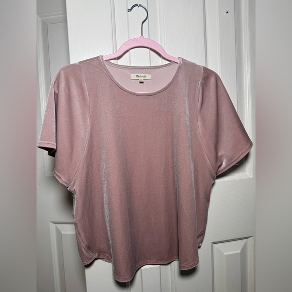 NWT Women’s Madewell Velvet Blouse Top in Wisteria Dove Size XS - Picture 2 of 6